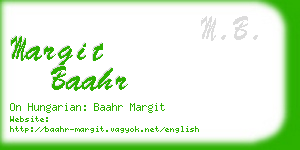 margit baahr business card